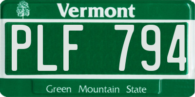 VT license plate PLF794