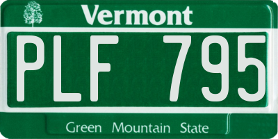VT license plate PLF795