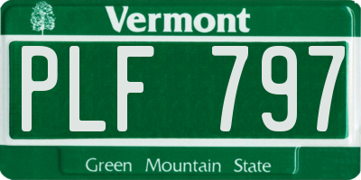 VT license plate PLF797