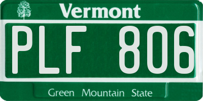 VT license plate PLF806