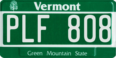 VT license plate PLF808