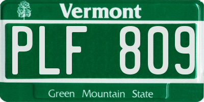 VT license plate PLF809
