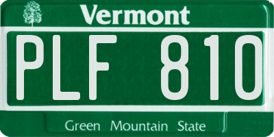 VT license plate PLF810