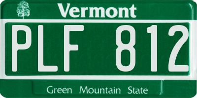VT license plate PLF812