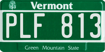 VT license plate PLF813