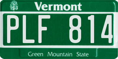 VT license plate PLF814
