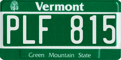 VT license plate PLF815