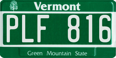 VT license plate PLF816
