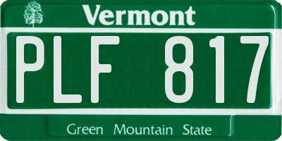 VT license plate PLF817