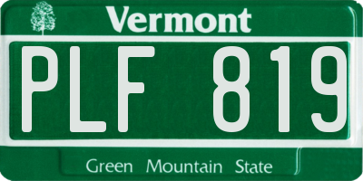 VT license plate PLF819