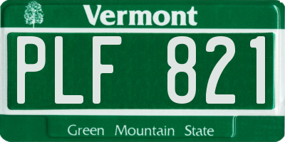 VT license plate PLF821