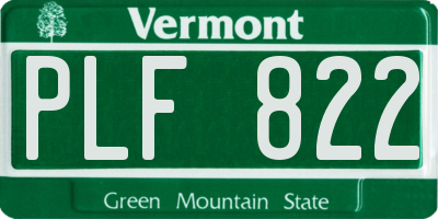 VT license plate PLF822