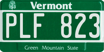 VT license plate PLF823