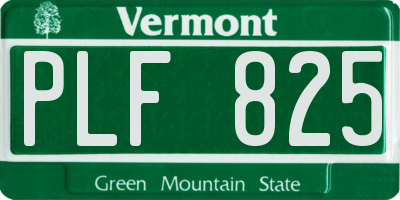 VT license plate PLF825