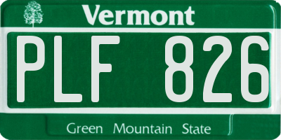 VT license plate PLF826