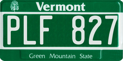 VT license plate PLF827