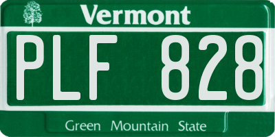 VT license plate PLF828