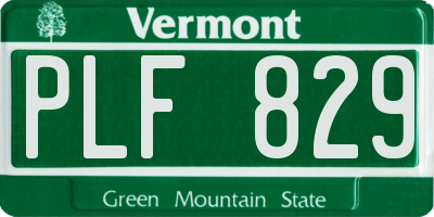 VT license plate PLF829