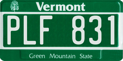 VT license plate PLF831
