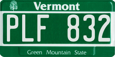 VT license plate PLF832