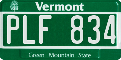 VT license plate PLF834