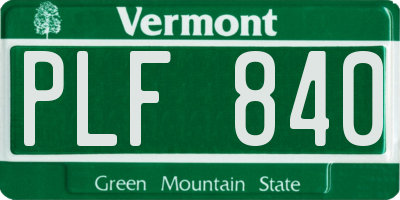 VT license plate PLF840