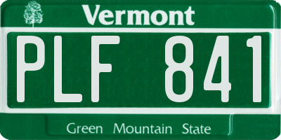 VT license plate PLF841