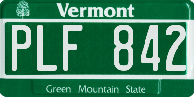 VT license plate PLF842