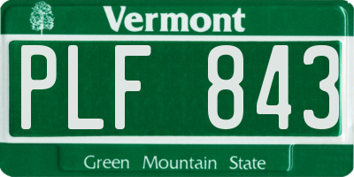 VT license plate PLF843