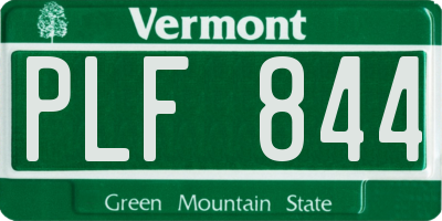 VT license plate PLF844