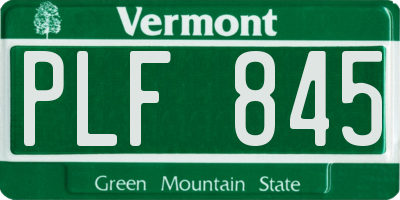 VT license plate PLF845