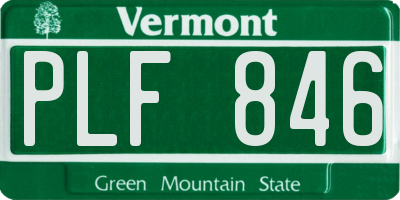 VT license plate PLF846