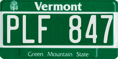 VT license plate PLF847