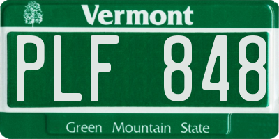 VT license plate PLF848