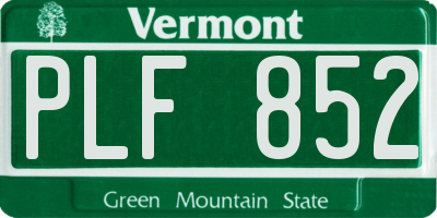 VT license plate PLF852