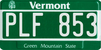 VT license plate PLF853