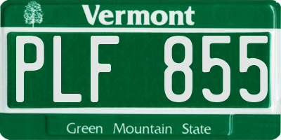 VT license plate PLF855