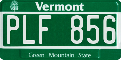 VT license plate PLF856