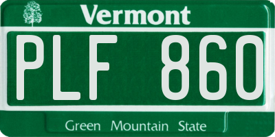 VT license plate PLF860