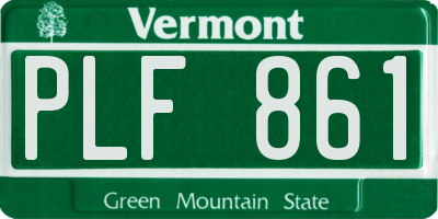 VT license plate PLF861