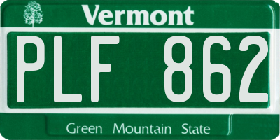 VT license plate PLF862