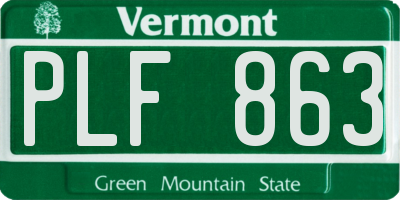 VT license plate PLF863