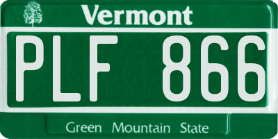 VT license plate PLF866
