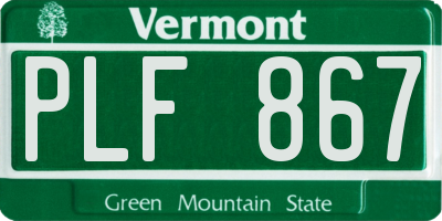 VT license plate PLF867