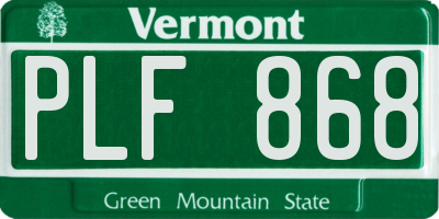 VT license plate PLF868