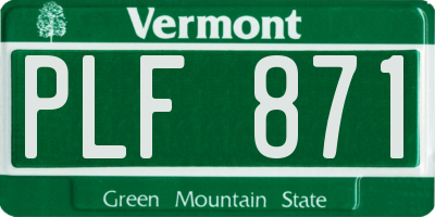 VT license plate PLF871
