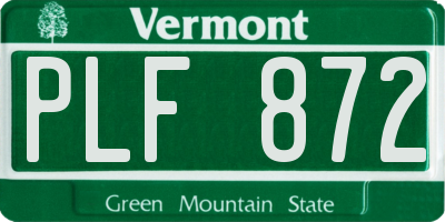VT license plate PLF872