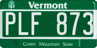 VT license plate PLF873