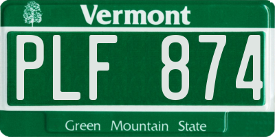 VT license plate PLF874