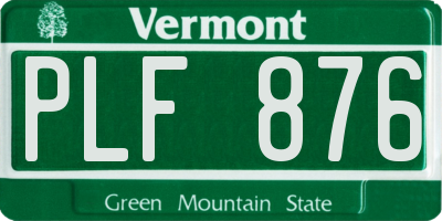 VT license plate PLF876